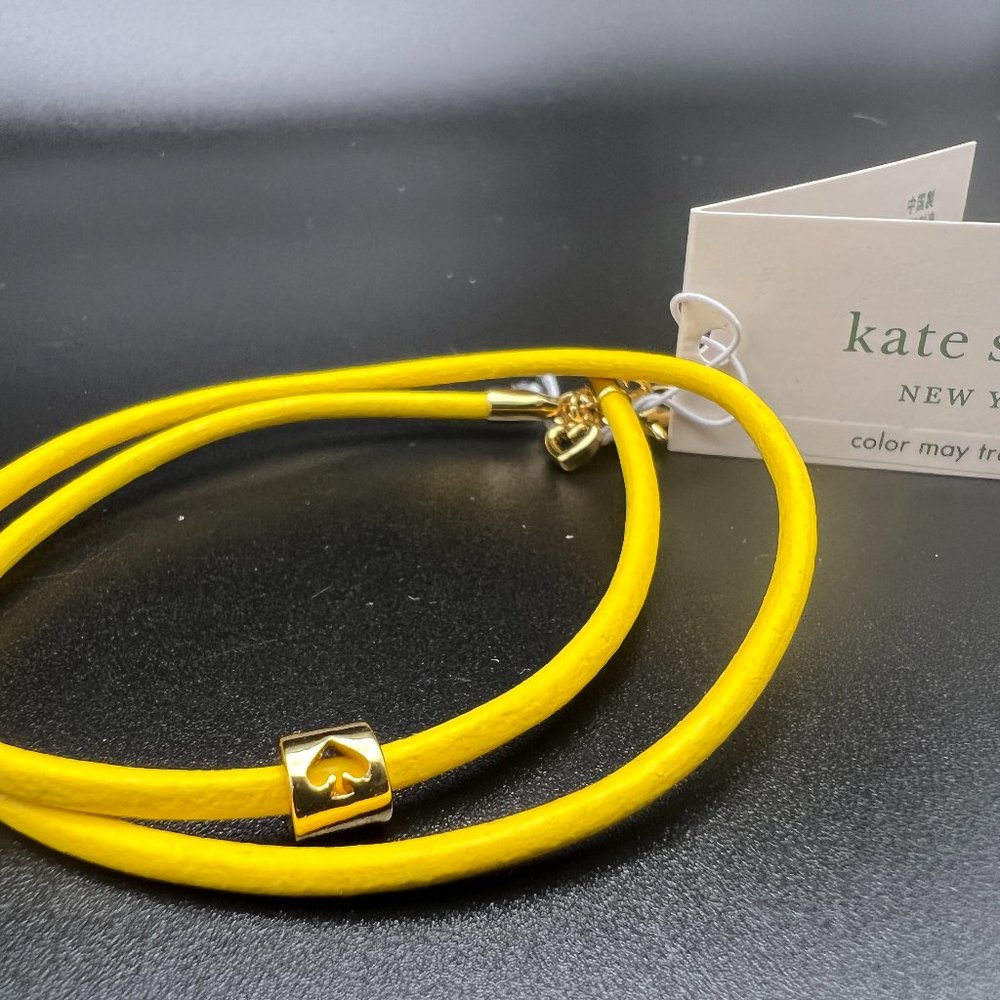 Kate Spade Yellow Wrapped Up Bracelet with Spade Charm